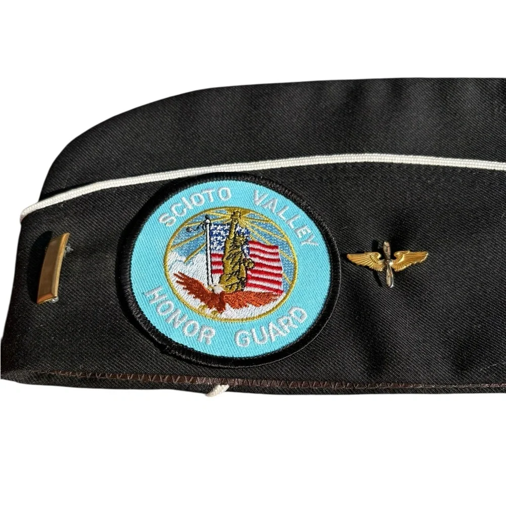 Military Garrison Cap Scioto Valley Honor Gaurd Ceremonial Hat Gold Bar And Wing